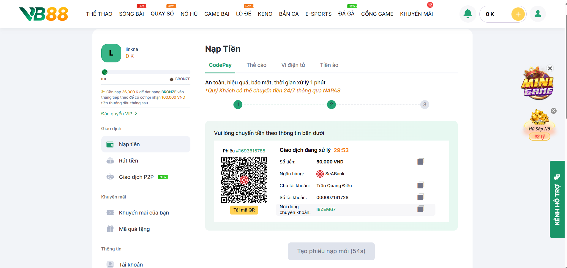 nap tien vb88 codepay