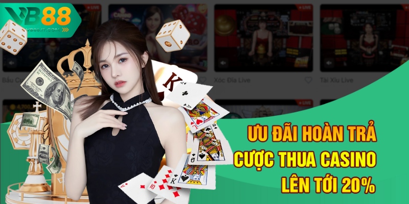Khuyến Mãi VB88 Mới Nhất 2025 – Đăng Ký Là Có Quà 3 Ưu đãi hoàn trả cược thua Casino lên tới 20%